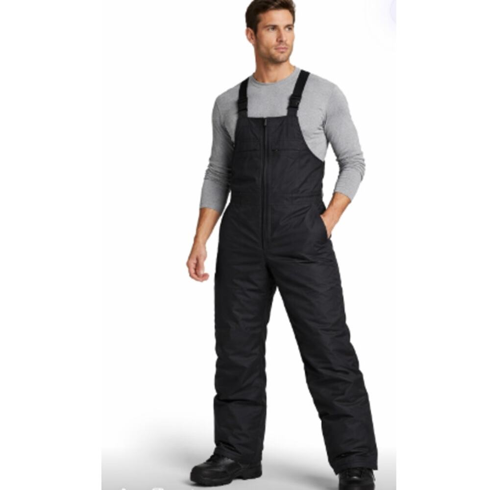 Swiss Alps Men’s XXL Insulated Snow Bib Overalls Black Ski Snowboard Pants Nylon